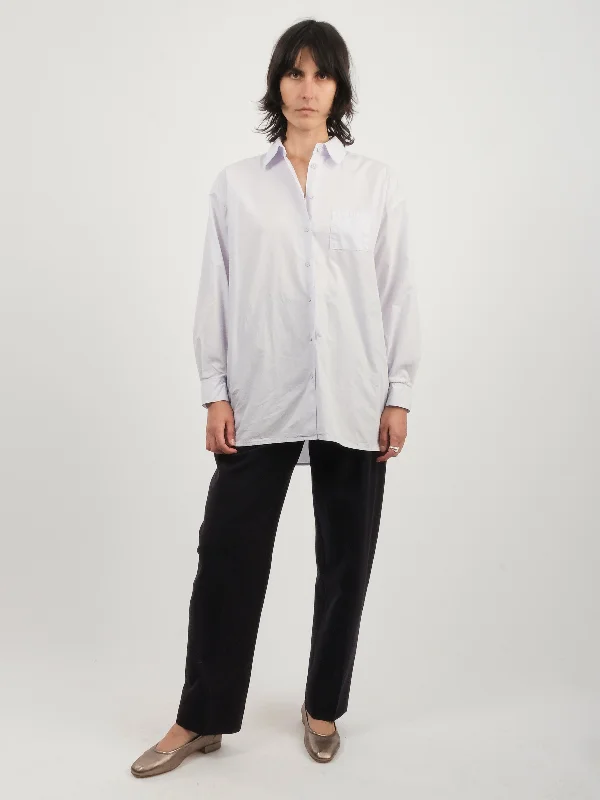 Lilac Haze Painter Shirt-- Ribbed Striped Patterned