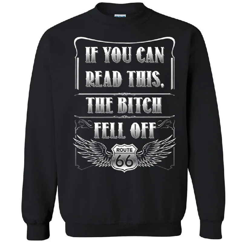 Zexpa Apparelâ„¢ If You Can Read This Route 66 Unisex Crewneck American Classic Sweatshirt Hoodie with Hidden Zipper Minimalist Clean