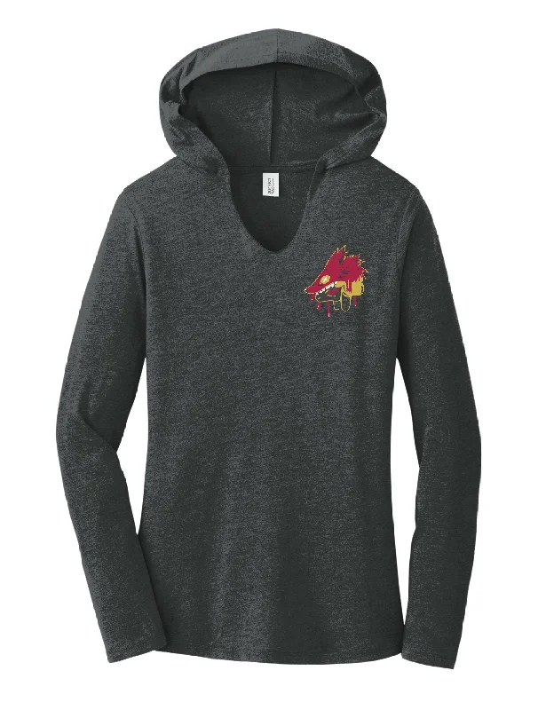 Eat The Rich · V-Neck Hoodie Hoodie with Exposed Zipper Edgy Industrial
