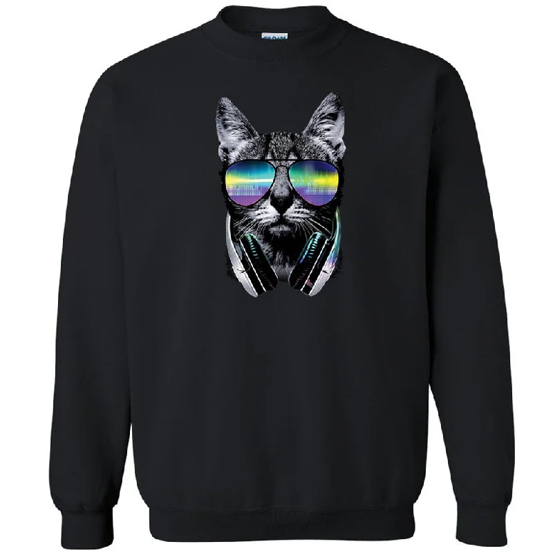 Zexpa Apparelâ„¢ Cool DJ Cat Headphones Unisex Crewneck Cat Face Fancy Dope Print Sweatshirt Hoodie with Velcro Closure Adjustable Secure Zexpa Apparelâ„¢ Cool DJ Cat Headphones Unisex Crewneck Cat Face Fancy Dope Print Sweatshirt Hoodie with Velcro Closure Adjustable Secure