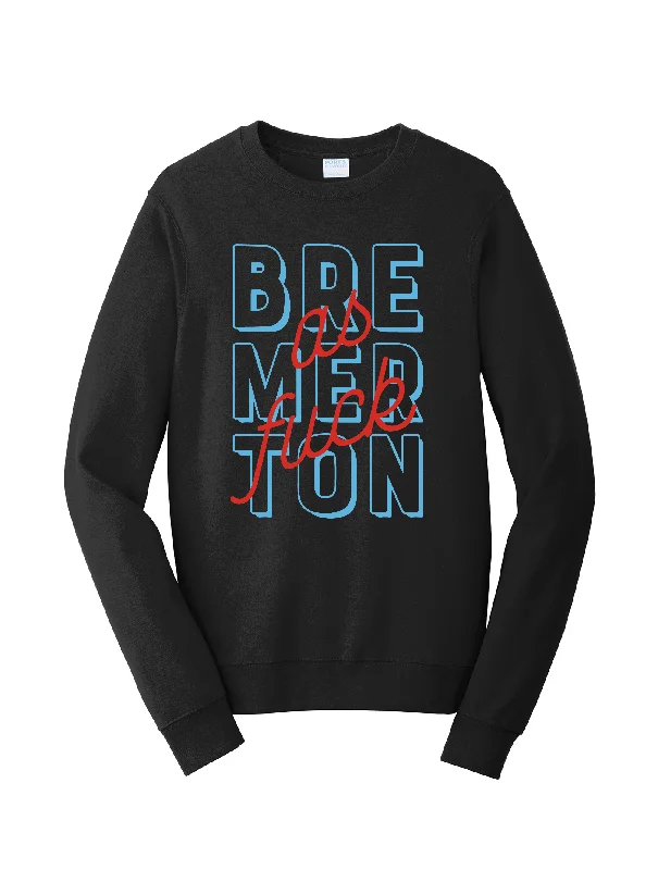 Bremerton AF · Crewneck Sweatshirt Hoodie with Snap Buttons Easy Quick