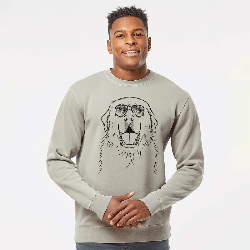 Aviator Zeus the Great Pyrenees - Unisex Pigment Dyed Crew Sweatshirt Hoodie Dress Longline Feminine Aviator Zeus the Great Pyrenees - Unisex Pigment Dyed Crew Sweatshirt Hoodie Dress Longline Feminine