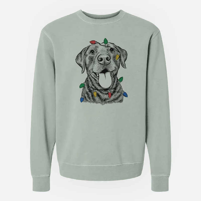 Christmas Lights Gwen the Labrador Retriever - Unisex Pigment Dyed Crew Sweatshirt Hoodie with Half-Zip Sporty Casual Christmas Lights Gwen the Labrador Retriever - Unisex Pigment Dyed Crew Sweatshirt Hoodie with Half-Zip Sporty Casual