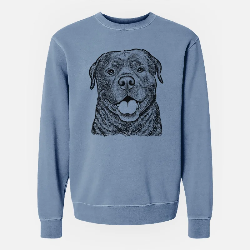 Bare Kojak the Rottweiler - Unisex Pigment Dyed Crew Sweatshirt Hoodie with Velcro Closure Adjustable Secure Bare Kojak the Rottweiler - Unisex Pigment Dyed Crew Sweatshirt Hoodie with Velcro Closure Adjustable Secure