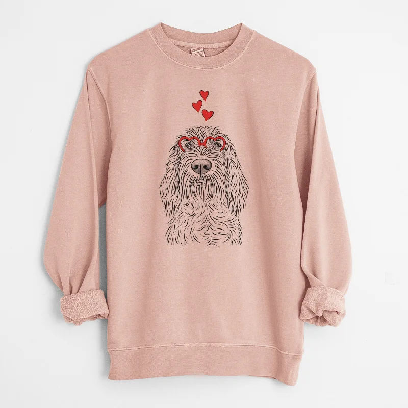 Valentine Stefano the Spinone Italiano - Unisex Pigment Dyed Crew Sweatshirt Hoodie with Neon Bright Vibrant Valentine Stefano the Spinone Italiano - Unisex Pigment Dyed Crew Sweatshirt Hoodie with Neon Bright Vibrant
