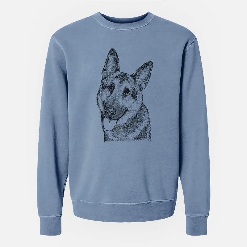 Bare Whitaker the German Shepherd - Unisex Pigment Dyed Crew Sweatshirt Hoodie with Pocket Utility Practical Bare Whitaker the German Shepherd - Unisex Pigment Dyed Crew Sweatshirt Hoodie with Pocket Utility Practical
