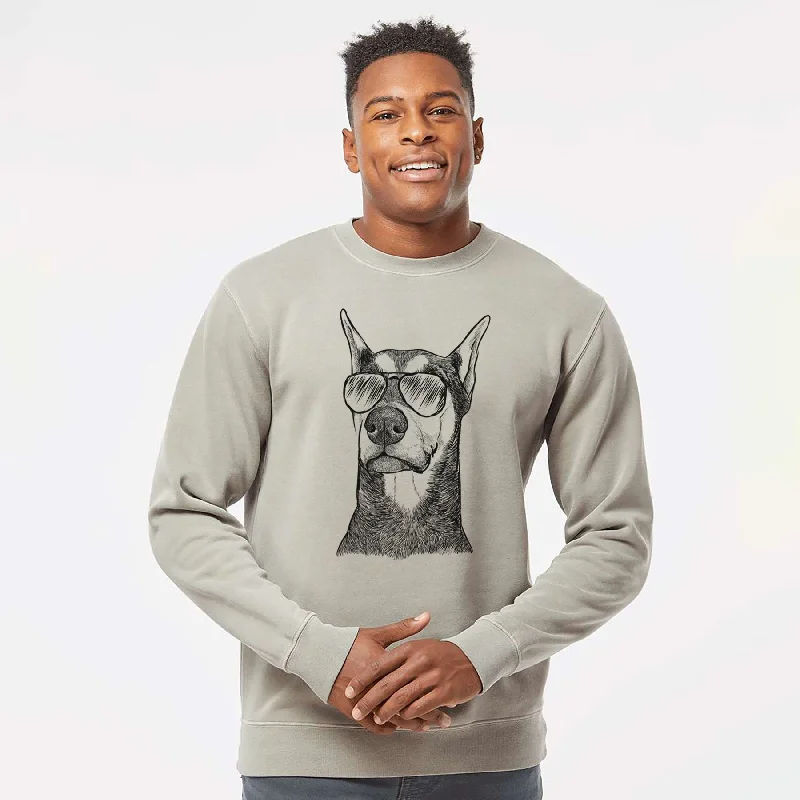 Aviator Zeus the Doberman Pinscher - Unisex Pigment Dyed Crew Sweatshirt Hoodie Jacket Zipper Layering Aviator Zeus the Doberman Pinscher - Unisex Pigment Dyed Crew Sweatshirt Hoodie Jacket Zipper Layering