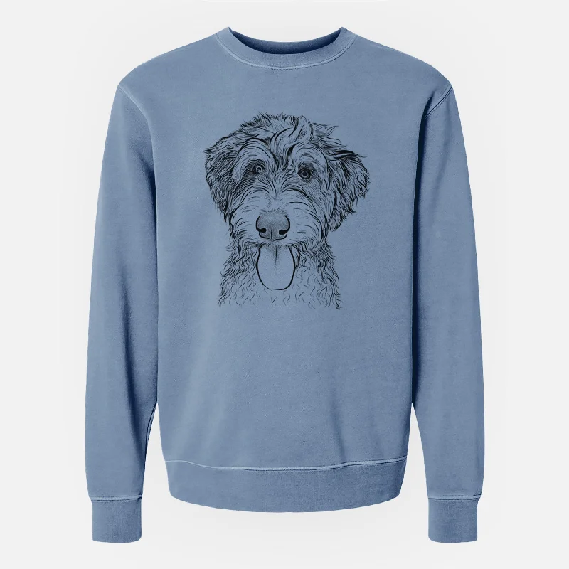 Bare Myrtle Mae the Aussiedoodle - Unisex Pigment Dyed Crew Sweatshirt Cotton Hoodie Fleece Lining Warmth Bare Myrtle Mae the Aussiedoodle - Unisex Pigment Dyed Crew Sweatshirt Cotton Hoodie Fleece Lining Warmth