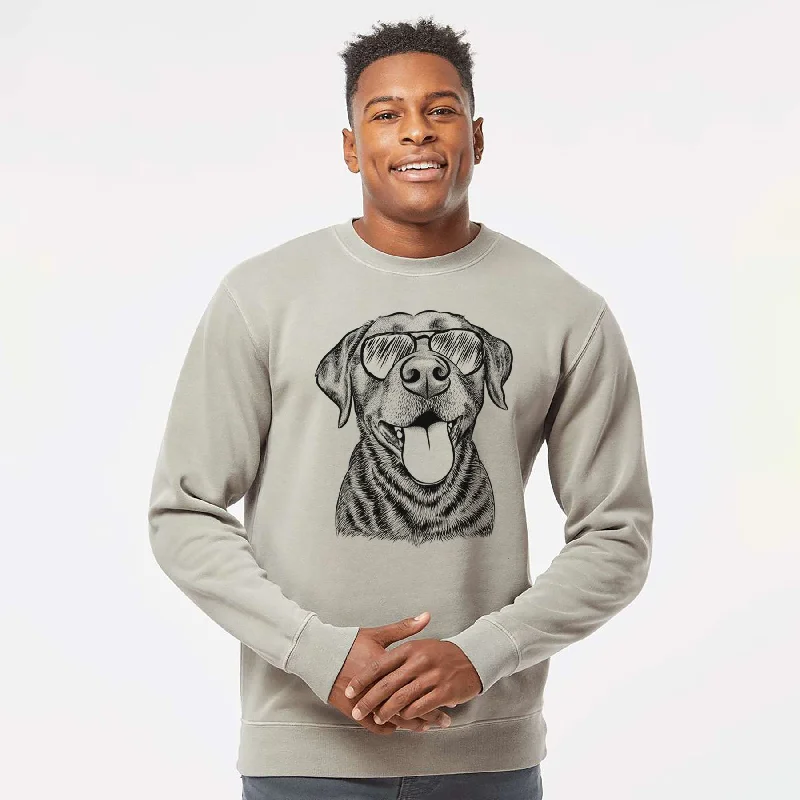 Aviator Gwen the Labrador Retriever - Unisex Pigment Dyed Crew Sweatshirt Hoodie with Toggle Buttons Decorative Unique Aviator Gwen the Labrador Retriever - Unisex Pigment Dyed Crew Sweatshirt Hoodie with Toggle Buttons Decorative Unique