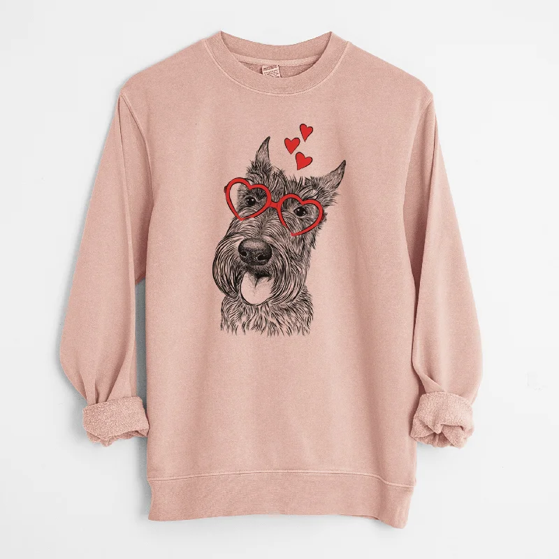 Valentine Magnus the Scottish Terrier - Unisex Pigment Dyed Crew Sweatshirt Hoodie with Button Placket Classic Preppy Valentine Magnus the Scottish Terrier - Unisex Pigment Dyed Crew Sweatshirt Hoodie with Button Placket Classic Preppy