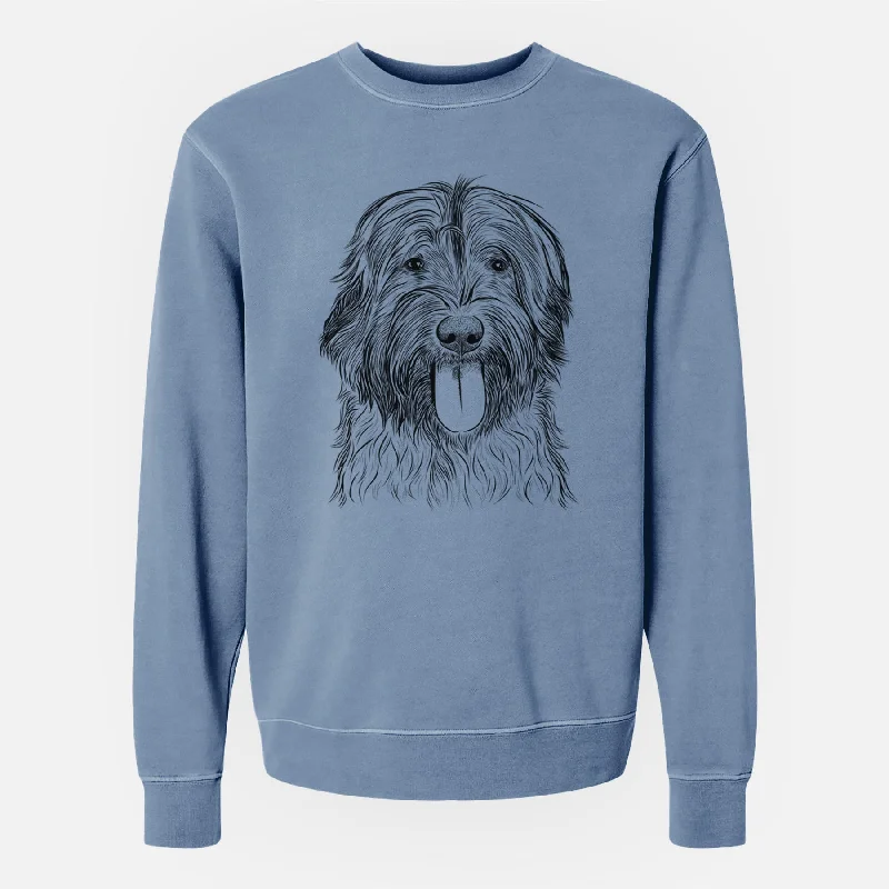 Bare Puig the Catalan Sheepdog - Unisex Pigment Dyed Crew Sweatshirt Hoodie with Hem Frayed Vintage Worn Bare Puig the Catalan Sheepdog - Unisex Pigment Dyed Crew Sweatshirt Hoodie with Hem Frayed Vintage Worn