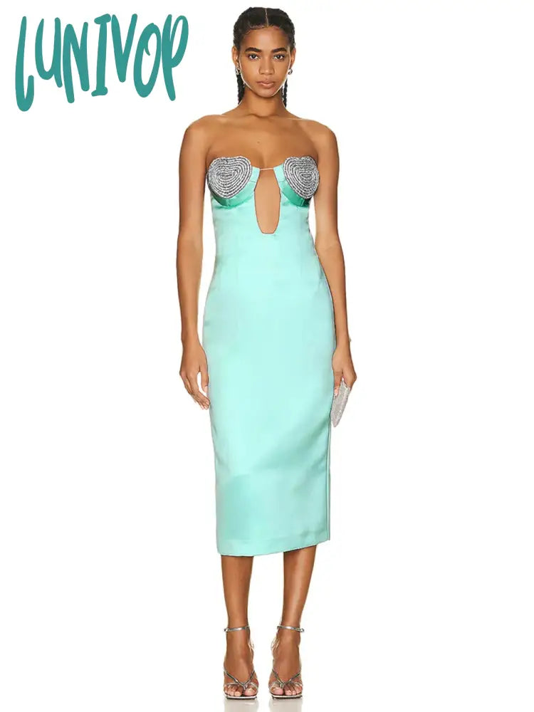 Lunivop Women Elegant Luxury Sexy Strapless Backless Rhinestone Diamonds Bodycon Bandage Dress Vestidos De Fiesta Cocktail Party Dresses Tunics Trendy modern Lunivop Women Elegant Luxury Sexy Strapless Backless Rhinestone Diamonds Bodycon Bandage Dress Vestidos De Fiesta Cocktail Party Dresses Tunics Trendy modern