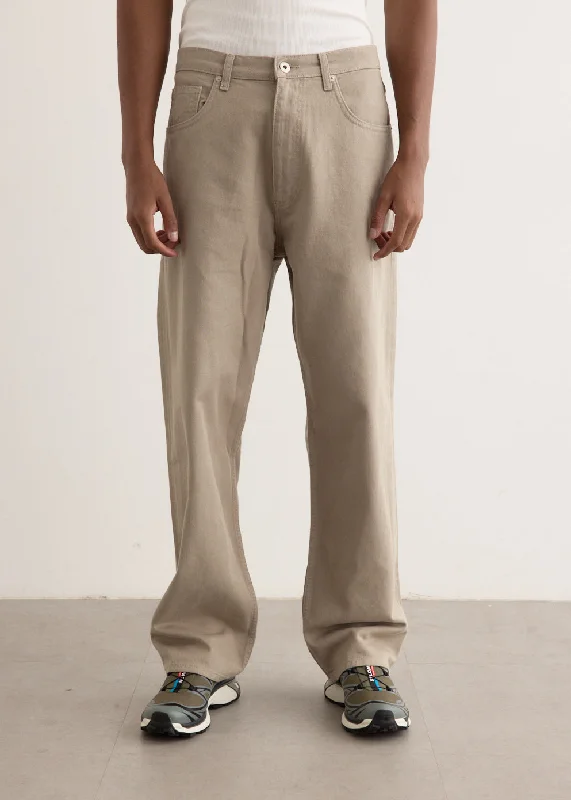 Mogens Relaxed 5 Pocket Heavy Twill Pants Comfy Zip-Up Pants