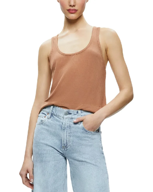 alice + olivia Avril Boxy Tank low neck tank