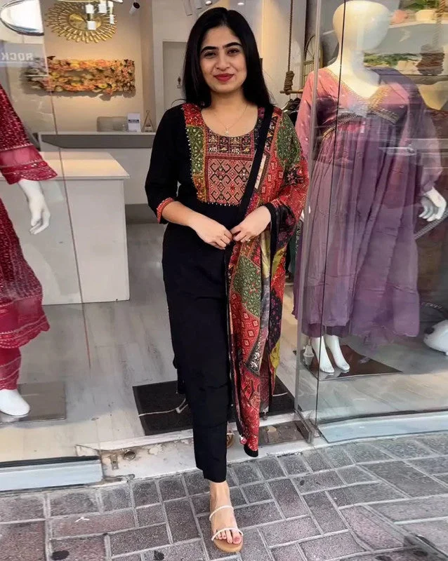 Women's Viscose Solid Flared Kurta Pant With Dupatta - Malishka Export Stylish Casual Pants