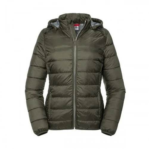Russell Womens/Ladies Nano Hooded Jacket One-Shoulder Jacket Off-the-Shoulder Jacket Asymmetrical Jacket