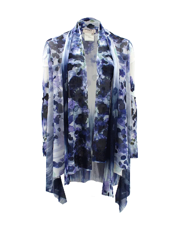 Long Sleeve Drape Floral Cardigan Hooded Cardigan Collared Cardigan Shawl Collar