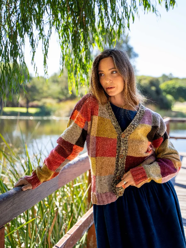 Kullvi Whims Multi Patchwork Cardigan L/XL Embroidered Appliqued Beaded