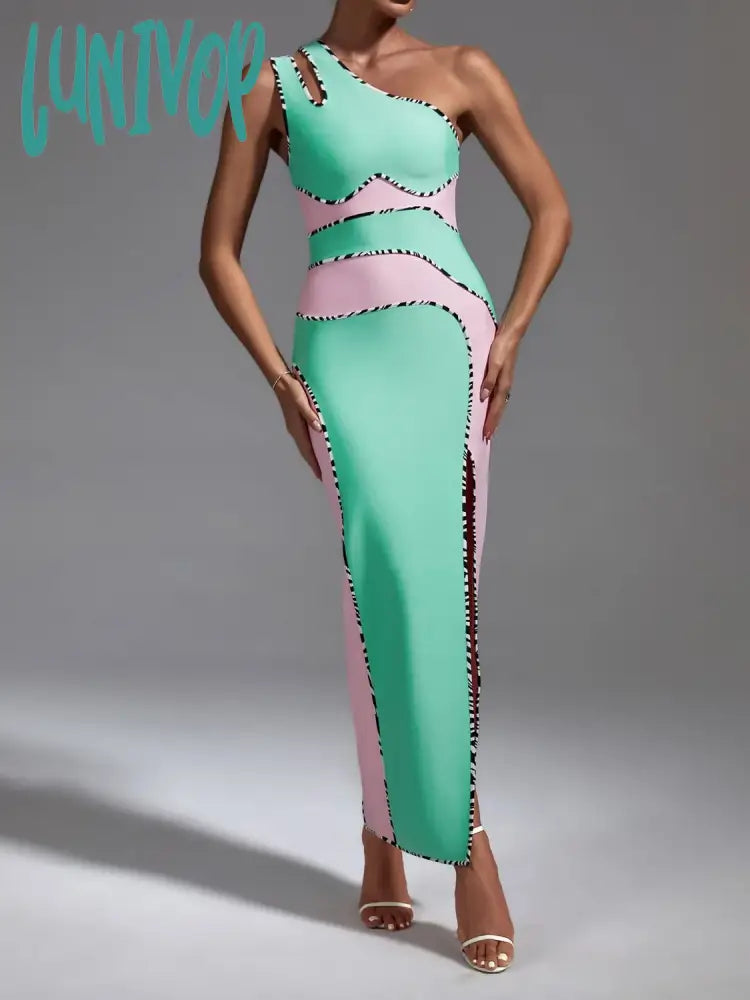 Lunivop New Fashion Women Elegant Luxury One Shoulder Sexy High Split Bodycon Bandage Dress Vestidos De Fiesta Cocktail Party Dresses Tunics Lace romantic Lunivop New Fashion Women Elegant Luxury One Shoulder Sexy High Split Bodycon Bandage Dress Vestidos De Fiesta Cocktail Party Dresses Tunics Lace romantic