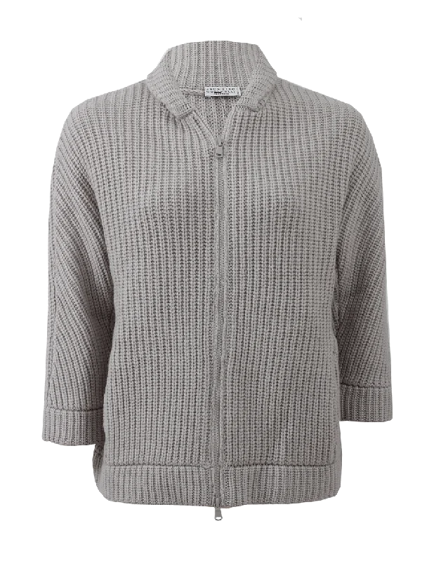 Zip Shawl Collar Cardigan Layered Multi-layer Single Layer