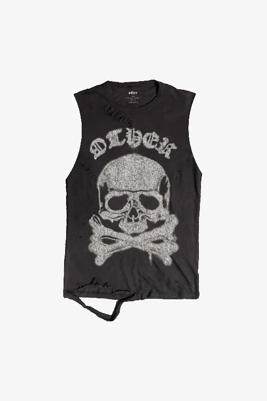 Graffiti Skull & Crossbones Thrasher Tank sleep tank top