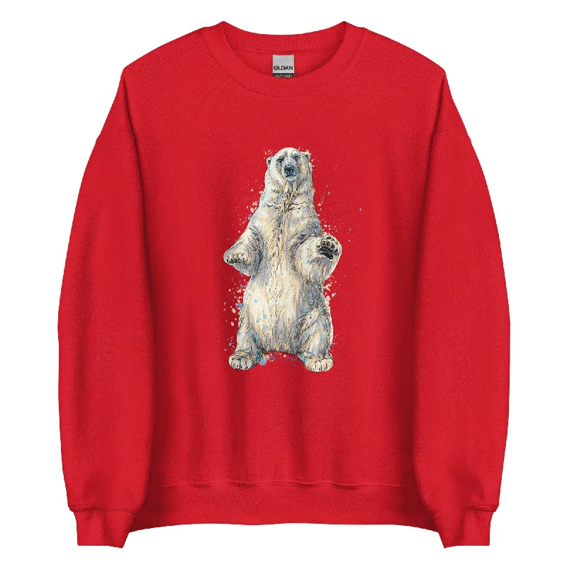 "Watercolor Polar Bear" Polar Bear Sweatshirt (Adult Unisex) Hoodie with Button Classic Timeless "Watercolor Polar Bear" Polar Bear Sweatshirt (Adult Unisex) Hoodie with Button Classic Timeless