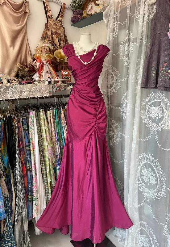 Modest Mermaid Satin Vintage Long Party Dress Formal Evening Gown, DP4545 Tunics Chic fashionable Modest Mermaid Satin Vintage Long Party Dress Formal Evening Gown, DP4545 Tunics Chic fashionable